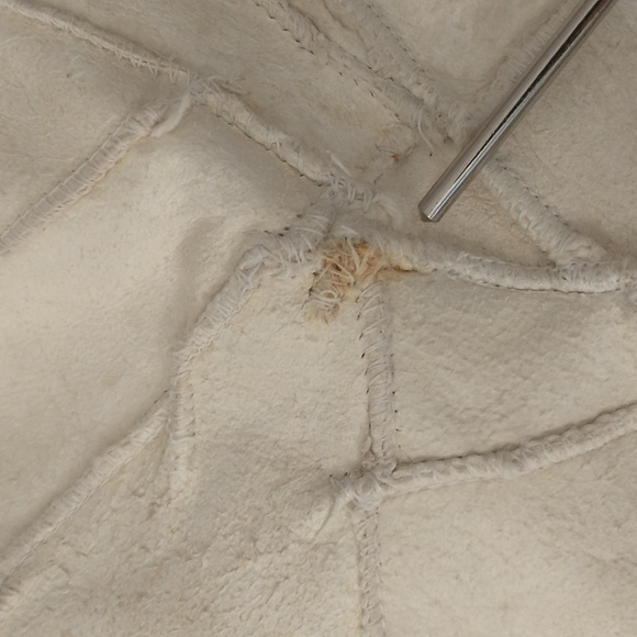 White Mongolian Curly Lamb Fur Coat Reversible to Patchwork Jacket Fun Sexy Real - Picture 16 of 16